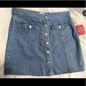 forever 21 button down jean skirt